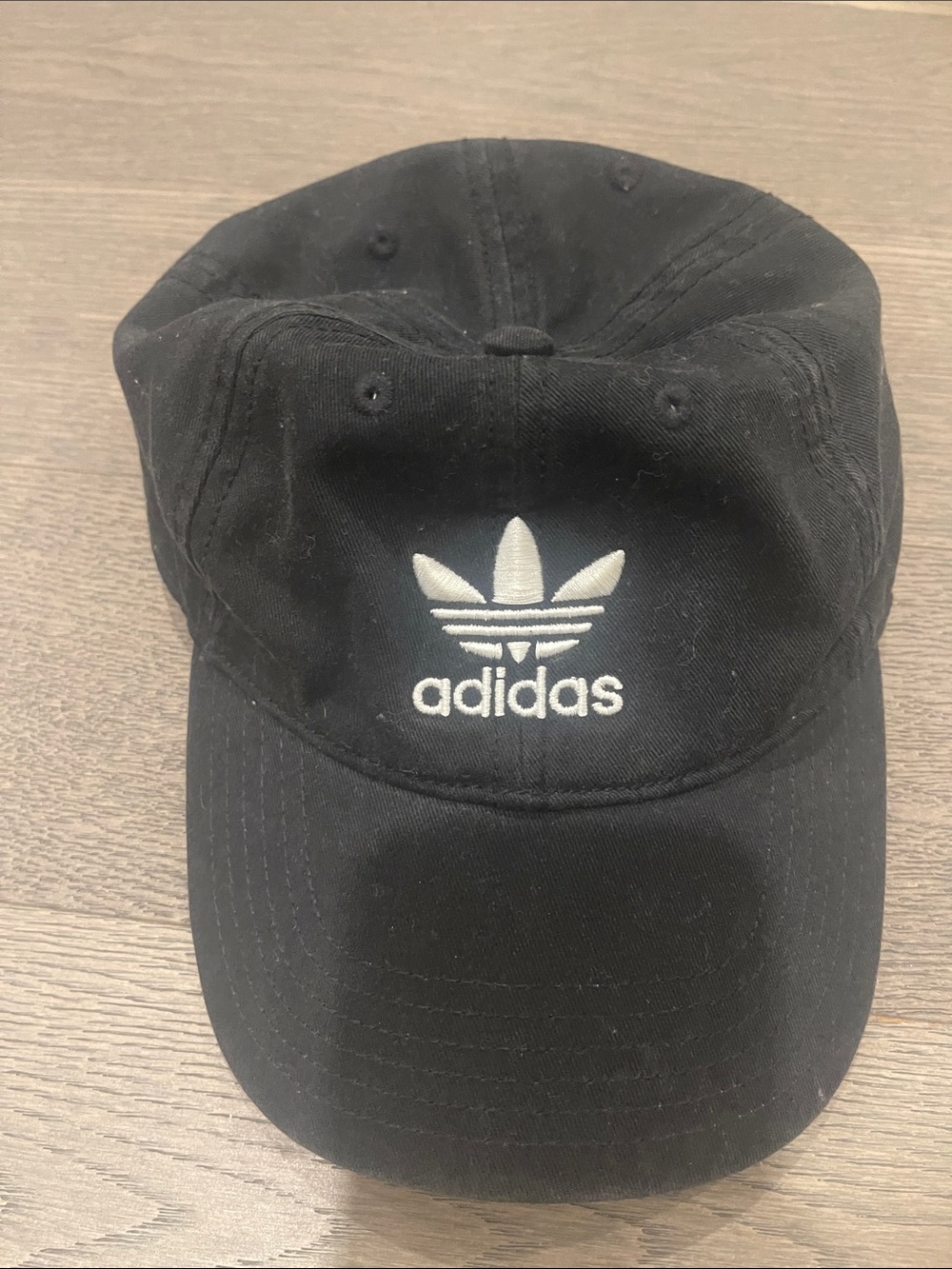 adidas Black Cap with White Trefoil Logo